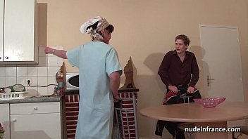 French Mom Seduces Younger Boy Sucks His Large Cock And Offers Her Ass